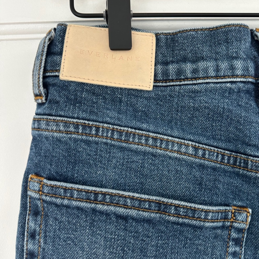 Everlane The Way High Jean Abyss Straight Leg Frayed Hem Denim Blue Women's‎  27 - Picture 12 of 16